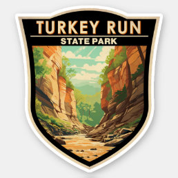 Turkey Run State Park Indiana Travel Art Vintage Sticker