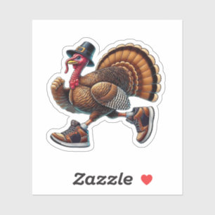 Turkey Running In Shoes Sticker