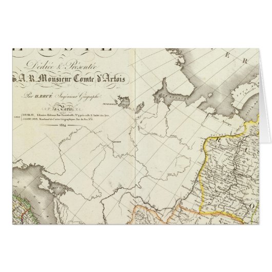 Turkey, Russia and Asia Engraved Map Cards (Front Horizontal)