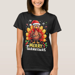 Turkey Santa Happy Merry Thanksmas Thanksgiving Ch T-Shirt