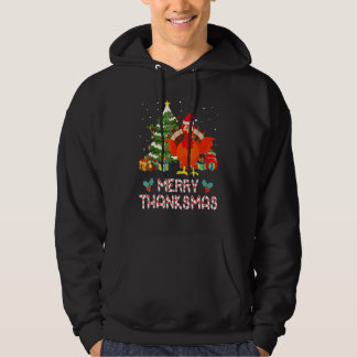 Turkey Santa Merry Thanksmas Christmas Thanksgivin Hoodie