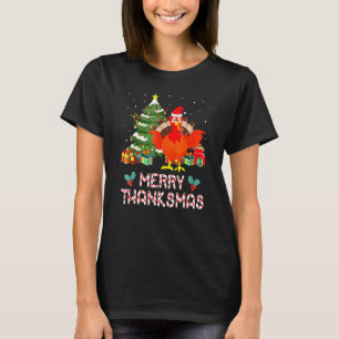 Turkey Santa Merry Thanksmas Christmas Thanksgivin T-Shirt