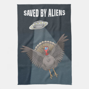 Turkey Saved By Aliens Kitchen Towel