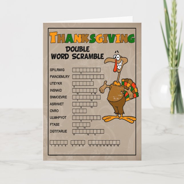 Turkey Scramble Holiday Card (Front)