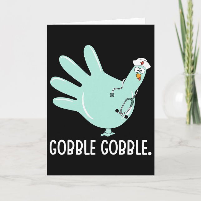 Turkey Scrubs Rubber Gloves Nurse Fall Nursing Tha Card (Front)