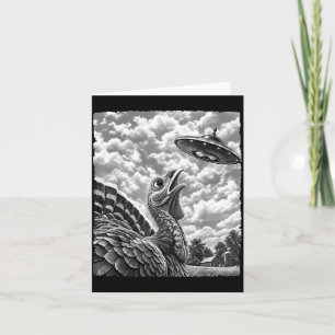 Turkey selfie ufo funny thanksgiving men women card
