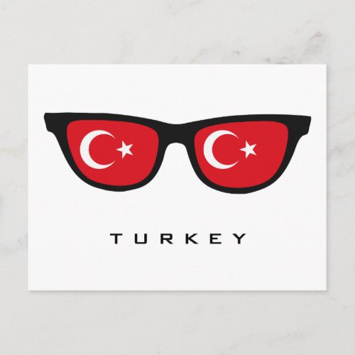 Turkey Shades custom text  color postcard