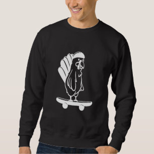 Turkey Skater Line Thanksgiving Day Skateboard Aut Sweatshirt