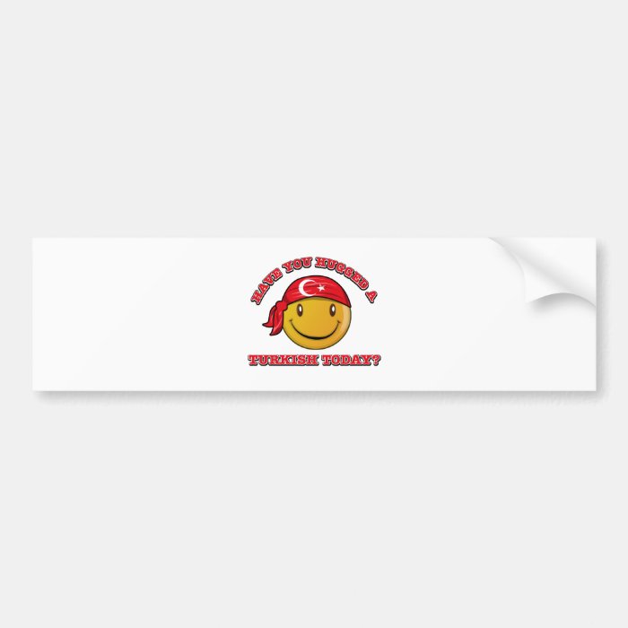 Turkey smiley flag designs bumper sticker