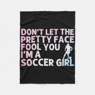 Turkey Soccer Thanksgiving Turkey Playing Soccer B Fleece Blanket