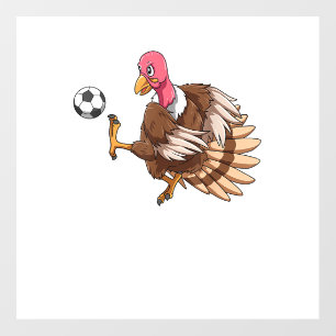 Turkey Soccer Thanksgiving Turkey Playing Soccer T Floor Decals