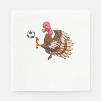 Turkey Soccer Thanksgiving Turkey Playing Soccer T Napkins