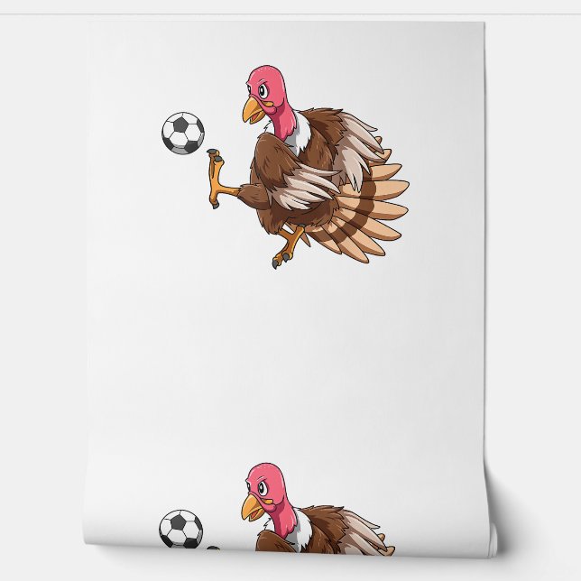 Turkey Soccer Thanksgiving Turkey Playing Soccer T Wallpaper (Unrolling)