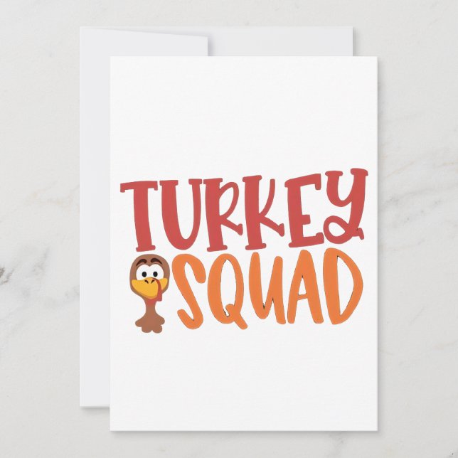 Turkey Squad Matching Outfit Turkey Thanksgiving  Invitation (Front)