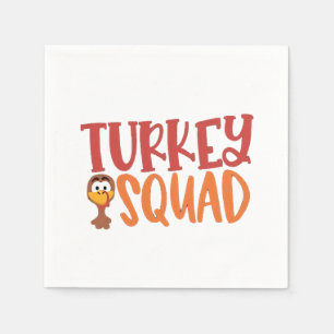 Turkey Squad Matching Outfit Turkey Thanksgiving Napkins