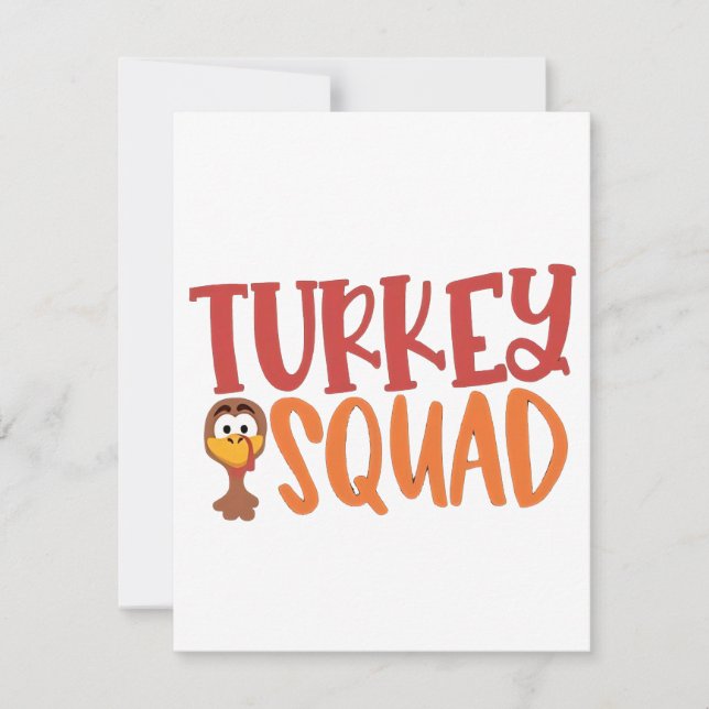 Turkey Squad Matching Outfit Turkey Thanksgiving  Note Card (Front)