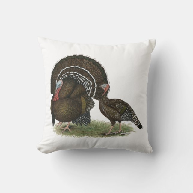 Turkey Standard Bronze Throw Pillow (Front)