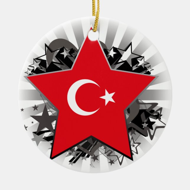 Turkey Star Ceramic Ornament (Front)