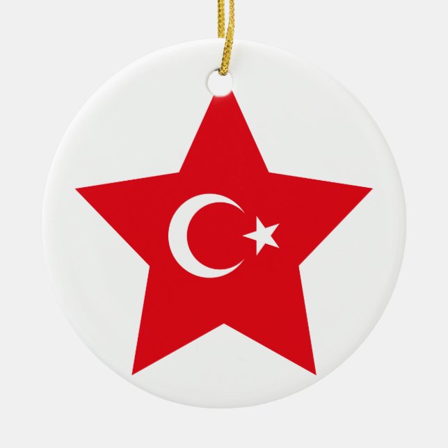 Turkey Star Ceramic Ornament (Front)