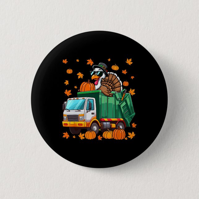 Turkey Sungles Driving Garge Truck Thanksgiving Dr Button (Front)