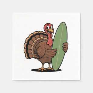 Turkey surfboard Surfing turkey Thanksgiving Sea Napkins