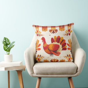 Turkey Takes the Stage Throw Pillow