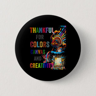 Turkey Thanksgiving Art Teacher Costume Tee For Ar Button