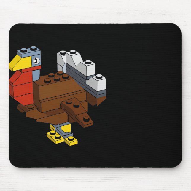 Turkey Thanksgiving Block Brick Building Master Bu Mouse Pad (Front)