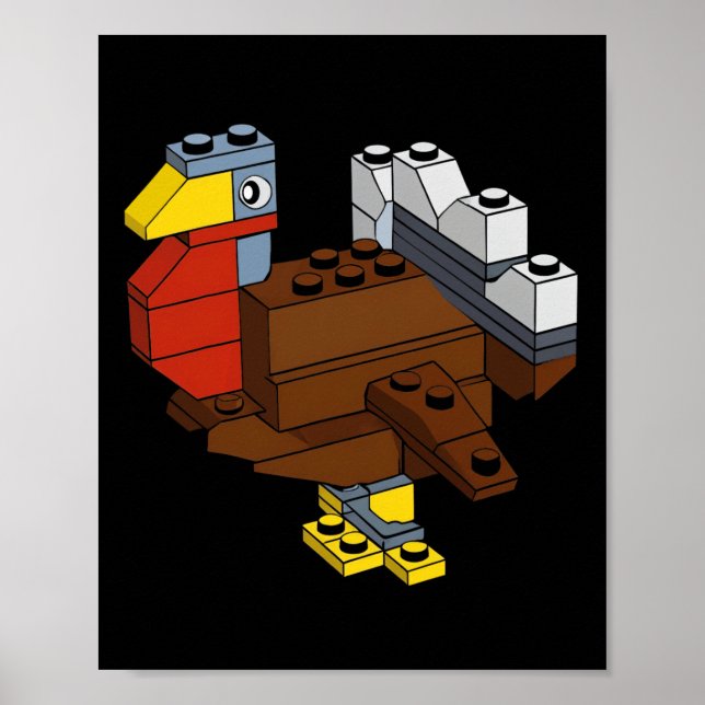 Turkey Thanksgiving Block Brick Building Master Bu Poster (Front)