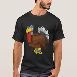 Turkey Thanksgiving Block Brick Building Master Bu T-Shirt