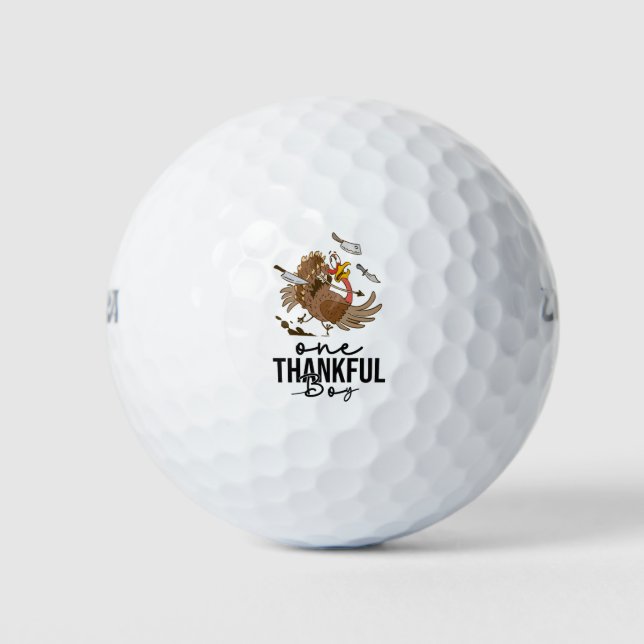 Turkey thanksgiving crew funny cute golfer golf balls (Front)