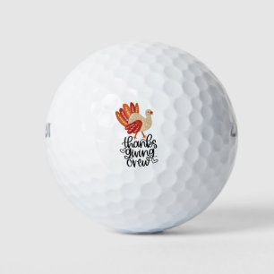 Turkey thanksgiving crew funny cute golfer golf balls
