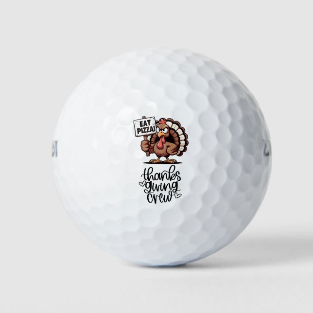 Turkey thanksgiving crew funny cute golfer golf balls (Front)