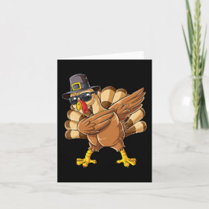 Turkey Thanksgiving Day Pilgrim Boys Girls Funny D Card