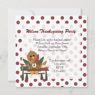 Turkey Thanksgiving Invitation