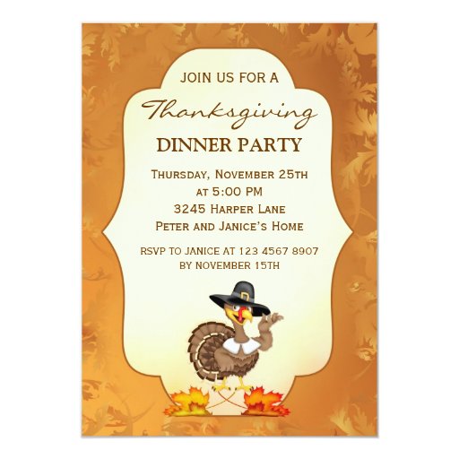 Turkey Thanksgiving Party Invitation | Zazzle