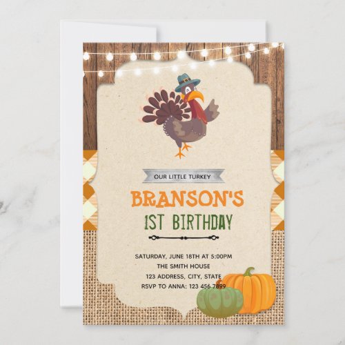 Turkey thanksgiving party invitation