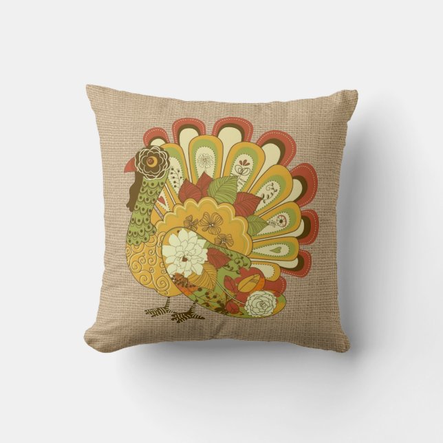 Turkey Thanksgiving Pillow (Front)