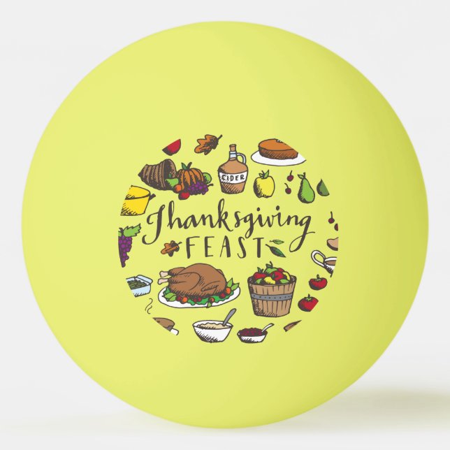 Turkey Thanksgiving   Ping Pong Ball (Front)