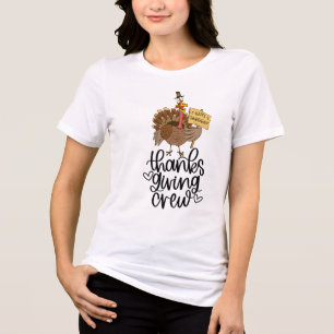 Turkey Thanksgiving T-Shirt – Cute & Fun Design Tri-Blend Shirt