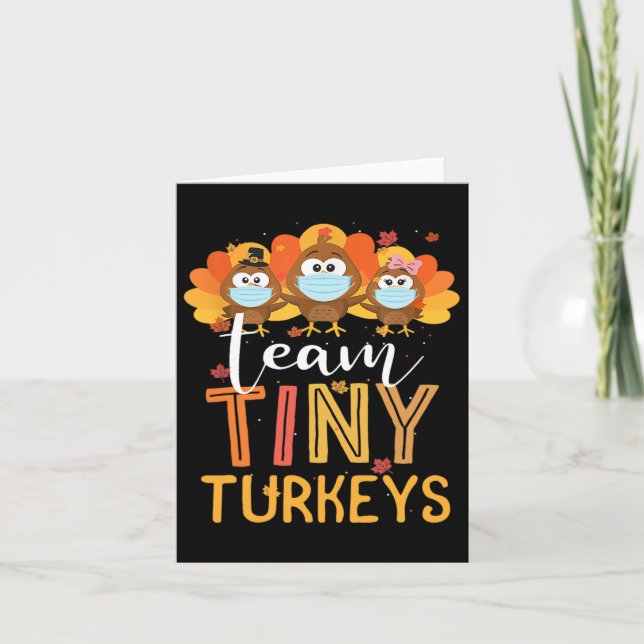 Turkey Thanksgiving Team Tiny Turkeys Nurse Fall N Card (Front)
