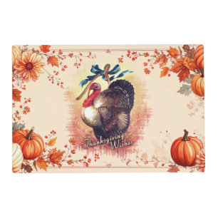 Turkey Thanksgiving Wishes Placemat