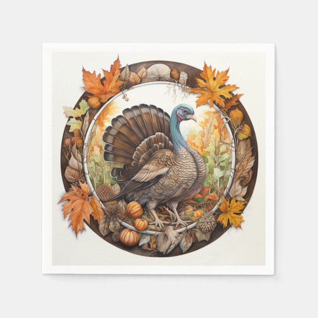 Turkey Tidings: Harvest Delights Napkins (Front)