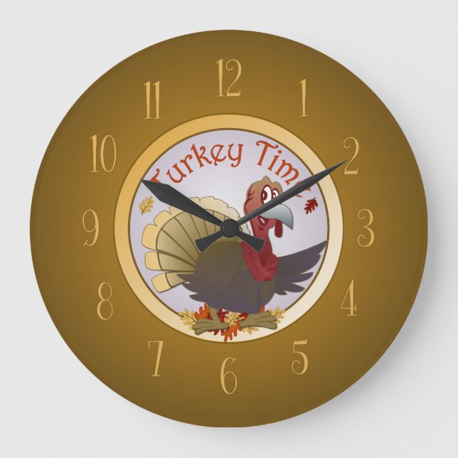 Turkey Time Large Clock (Front)
