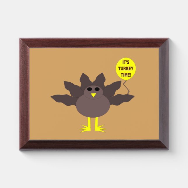 Turkey Time Thanksgiving Award Plaque (Horizontal)