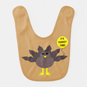 Turkey Time Thanksgiving Baby Bib