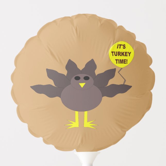 Turkey Time Thanksgiving Balloon (Front)