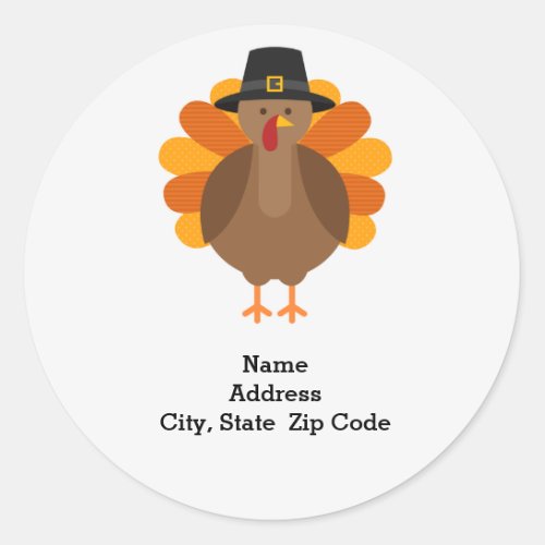 Turkey Time Thanksgiving Classic Round Sticker