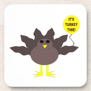 Turkey Time Thanksgiving Coaster