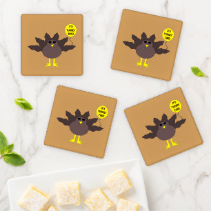 Turkey Time Thanksgiving Coaster Set